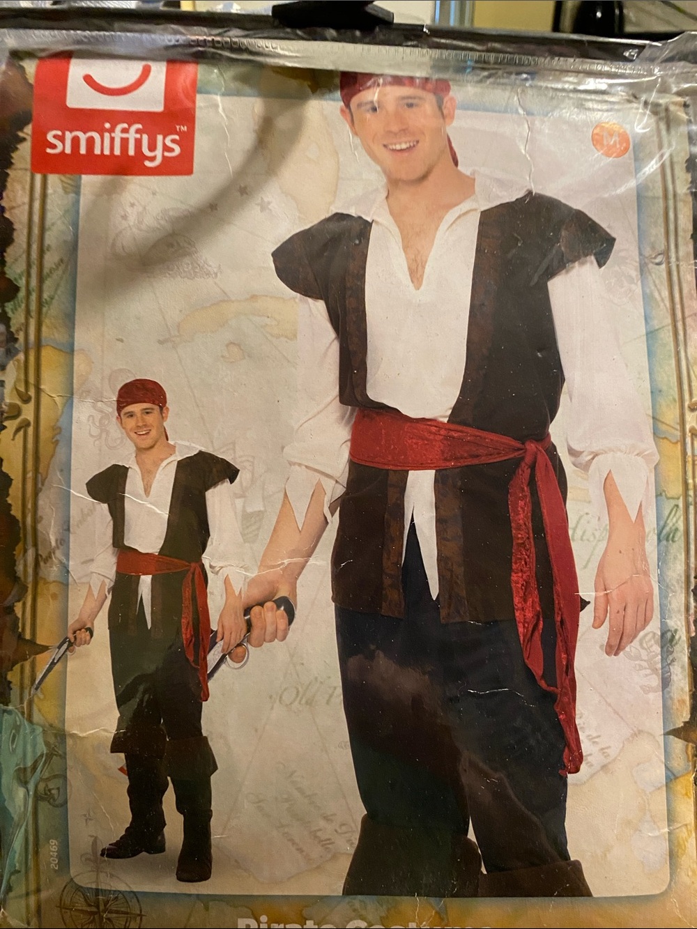 Smiffys  Pirate Costume in Black, White and Red medium size
